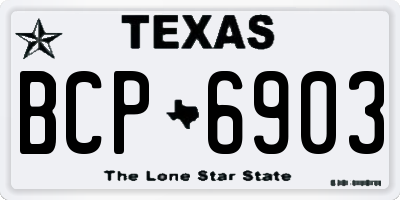 TX license plate BCP6903