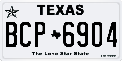 TX license plate BCP6904