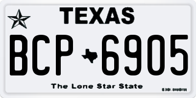 TX license plate BCP6905
