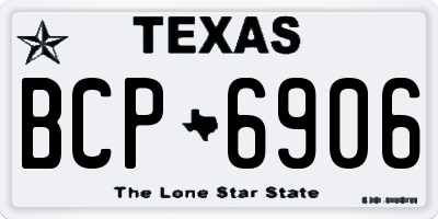 TX license plate BCP6906