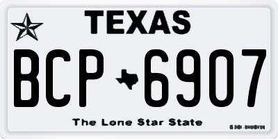 TX license plate BCP6907