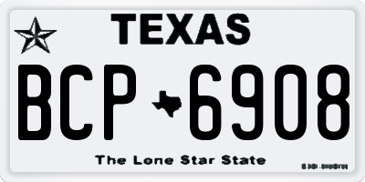 TX license plate BCP6908