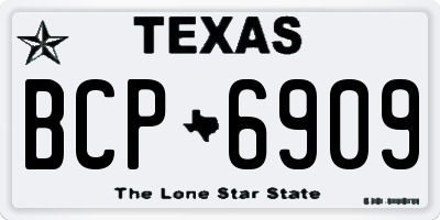 TX license plate BCP6909