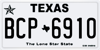 TX license plate BCP6910