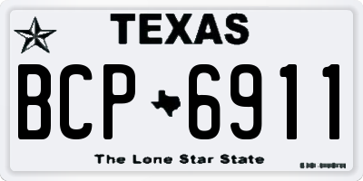 TX license plate BCP6911