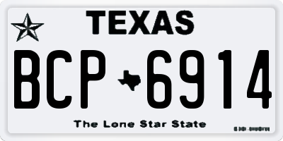 TX license plate BCP6914
