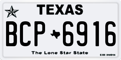 TX license plate BCP6916
