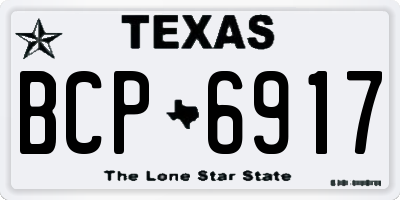 TX license plate BCP6917
