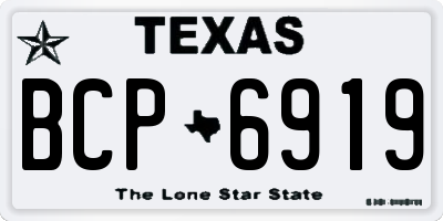 TX license plate BCP6919