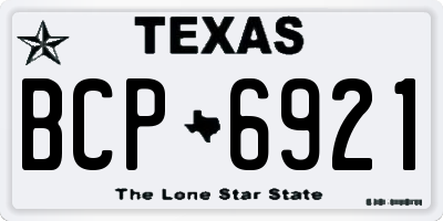 TX license plate BCP6921
