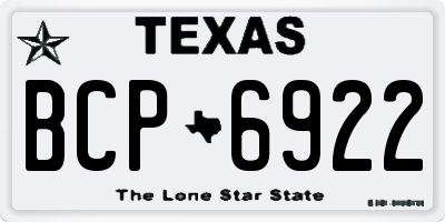 TX license plate BCP6922