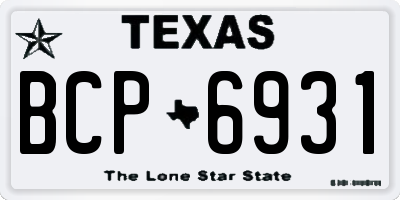 TX license plate BCP6931
