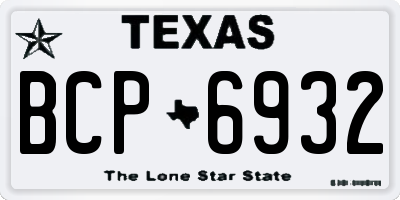 TX license plate BCP6932