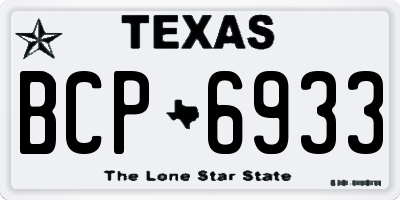 TX license plate BCP6933