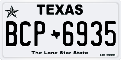 TX license plate BCP6935