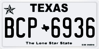 TX license plate BCP6936