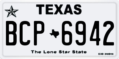 TX license plate BCP6942