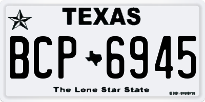 TX license plate BCP6945