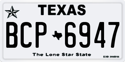 TX license plate BCP6947