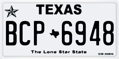 TX license plate BCP6948