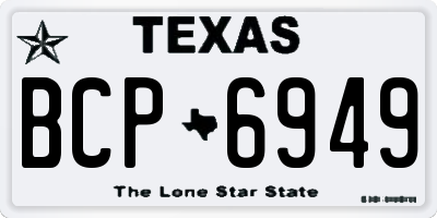 TX license plate BCP6949