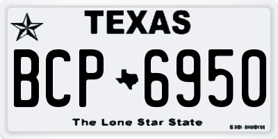 TX license plate BCP6950