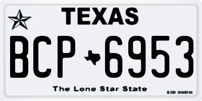 TX license plate BCP6953