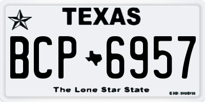 TX license plate BCP6957