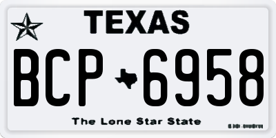 TX license plate BCP6958