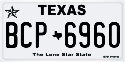 TX license plate BCP6960
