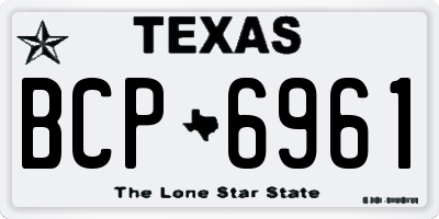 TX license plate BCP6961