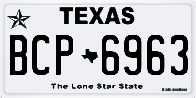 TX license plate BCP6963