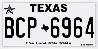 TX license plate BCP6964