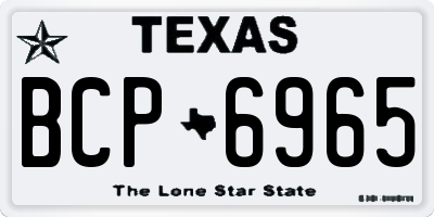 TX license plate BCP6965