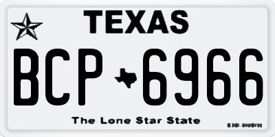 TX license plate BCP6966