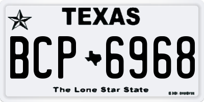 TX license plate BCP6968