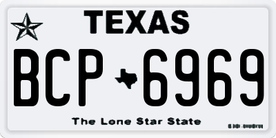 TX license plate BCP6969