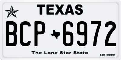 TX license plate BCP6972
