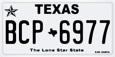 TX license plate BCP6977
