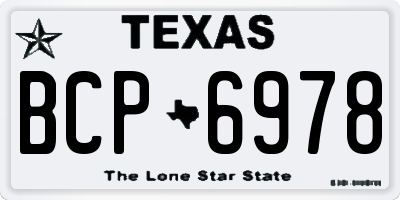 TX license plate BCP6978