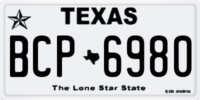 TX license plate BCP6980
