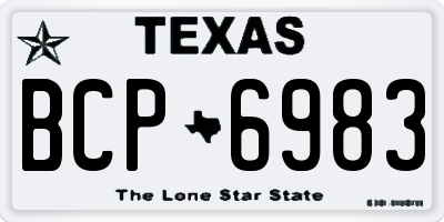 TX license plate BCP6983