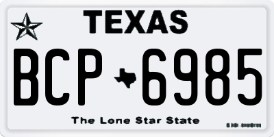 TX license plate BCP6985