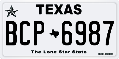 TX license plate BCP6987