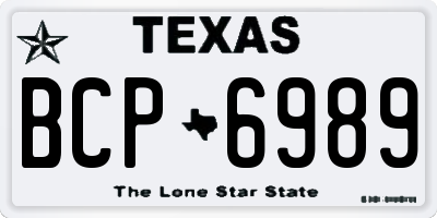 TX license plate BCP6989