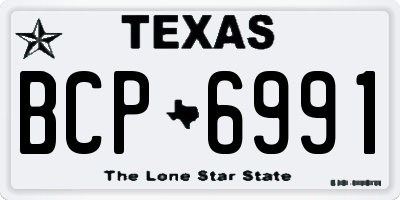 TX license plate BCP6991