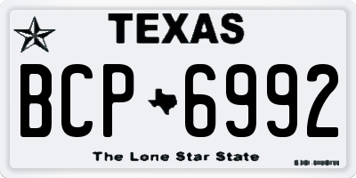 TX license plate BCP6992