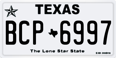 TX license plate BCP6997