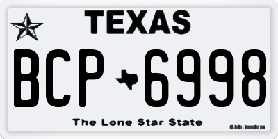 TX license plate BCP6998