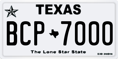TX license plate BCP7000